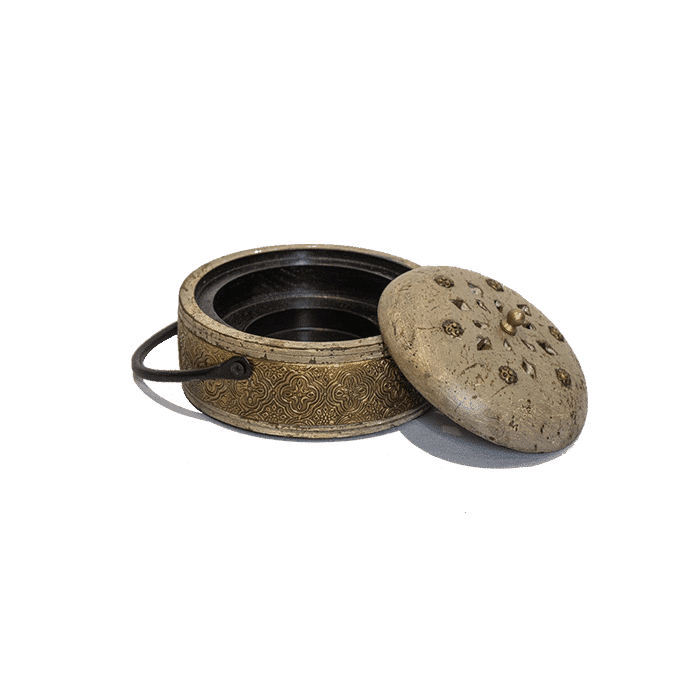 Incense burner with metal handle